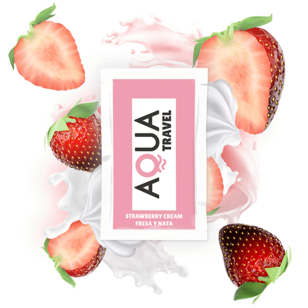 AQUA TRAVEL - BRAŠKIŲ KREMOS SKONIO VANDENS PAGRINDO LUBRIKANTAS 6 ML - Image 2