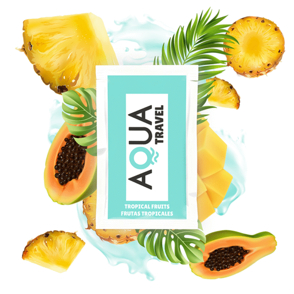 AQUA TRAVEL - TROPINIŲ VAISIŲ SKONIO VANDENS PAGRINDO LUBRIKANTAS 6 ML - Image 2